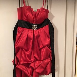Satin red formal dress